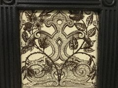 English Aesthetic Movement Cast Iron Fire Insert with Original Maw & Co. Tiles - Thumbnail 13