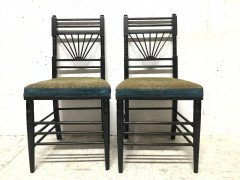 E. W. Godwin attri, a Pair of Anglo-Japanese Side Chairs with Radiating Spindles - Thumbnail 9