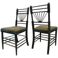 E. W. Godwin attri, a Pair of Anglo-Japanese Side Chairs with Radiating Spindles - Thumbnail 10