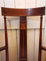 Two Arts & Crafts Armchairs inlaid with Abalone, Walnut, boxwood & Sycamore - Thumbnail 4