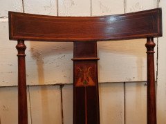 Two Arts & Crafts Armchairs inlaid with Abalone, Walnut, boxwood & Sycamore - Thumbnail 5