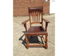 Heal's Attributed, a Set of Eight English Arts & Crafts Oak Dining Chairs - Thumbnail 4