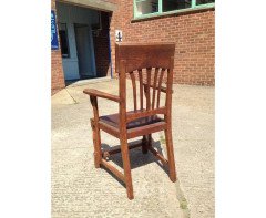 Heal's, attributed. A Set of Eight English Arts & Crafts Oak Dining Chairs - Thumbnail 6