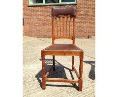 Heal's, attributed. A Set of Eight English Arts & Crafts Oak Dining Chairs - Thumbnail 9