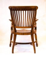 E. W. Godwin Attributed, Oak Armchair with Shaped Back & Crinoline Hoop Stretcher - Thumbnail 3