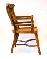 E. W. Godwin Attributed, an Oak Armchair with Shaped Back & Crinoline Hoop Stretcher - Thumbnail 4
