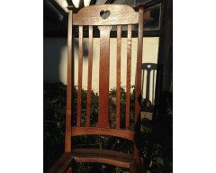 Liberty & Co. Four English Arts & Crafts Oak Dining Chairs with Heart Cut-Outs - Thumbnail 4