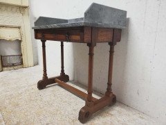 A. W. N. Pugin Gillows, Gothic Revival Oak Marble-Top Washstand with Carved Florets - Thumbnail 5