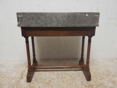 A. W. N. Pugin Gillows, Gothic Revival Oak Marble-Top Washstand with Carved Florets - Thumbnail 6