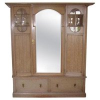 Waring & Gillows George Walton, Style of. Arts & Crafts Wardrobe & Dressing Table