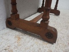 A. W. N. Pugin Gillows, Gothic Revival Oak Marble-Top Washstand with Carved Florets - Thumbnail 16