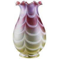 Thomas Webb, a Large Vaseline & Cranberry Shade, Circa 1900