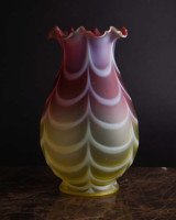 Thomas Webb, a Large Vaseline & Cranberry Shade, Circa 1900 - Thumbnail 2