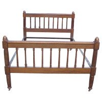 Shapland & Petter, Arts & Crafts Oak Double Bed with Acorn Tops to Each Corner - Thumbnail 1