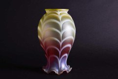 Thomas Webb, a Large Vaseline & Cranberry Shade, Circa 1900 - Thumbnail 9