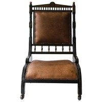 Richard Charles an Aesthetic Movement Ebonised and Parcel Gilt Lounge Chair. - Thumbnail 4