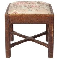 Gordon Russell, Arts & Crafts Cotswold Oak Stool with Carved Cross Stretcher - Thumbnail 2