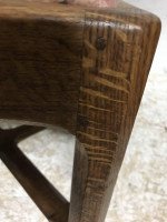 Gordon Russell, Arts & Crafts Cotswold Oak Stool with Carved Cross Stretcher - Thumbnail 7