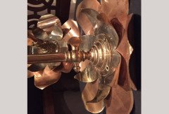 W. A. S Benson. Rare Pair of Large Brass and Copper Lily-Pad Reflector Wall Lights - Thumbnail 1