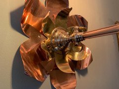 W. A. S Benson. Rare Pair of Large Brass and Copper Lily-Pad Reflector Wall Lights - Thumbnail 6
