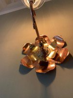 W. A. S Benson. Rare Pair of Large Brass and Copper Lily-Pad Reflector Wall Lights - Thumbnail 7