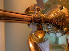 W. A. S Benson. Rare Pair of Large Brass and Copper Lily-Pad Reflector Wall Lights - Thumbnail 9