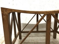 Hugh Birkett, Master Craftsman, Arts & Crafts Handmade Yew Wood Thebes Stool - Thumbnail 5