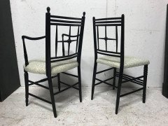 Morris & Co. Ford Maddox Brown a set of five Arts & Crafts Ebonised Sussex Chairs - Thumbnail 4
