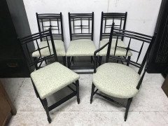 Morris & Co. Ford Maddox Brown a set of five Arts & Crafts Ebonised Sussex Chairs - Thumbnail 7