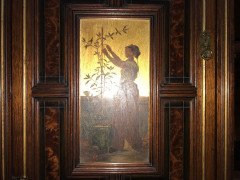 H. W. Batley Gillows & Co. Aesthetic Movement Walnut & Gilt Secretaire Bookcase - Thumbnail 6