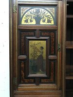 H. W. Batley Gillows & Co. Aesthetic Movement Walnut & Gilt Secretaire Bookcase - Thumbnail 7