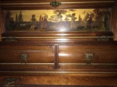 H. W. Batley Gillows & Co. Aesthetic Movement Walnut & Gilt Secretaire Bookcase - Thumbnail 10