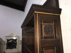 H. W. Batley Gillows & Co. Aesthetic Movement Walnut & Gilt Secretaire Bookcase - Thumbnail 17