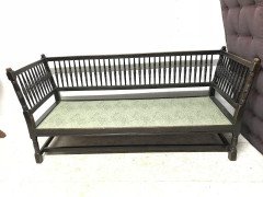 Liberty & Co. William Birch, Arts & Crafts Dark Oak Settee with Angular Sides - Thumbnail 5