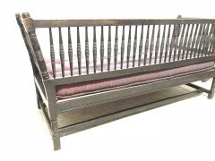 Liberty & Co. William Birch, Arts & Crafts Dark Oak Settee with Angular Sides - Thumbnail 8