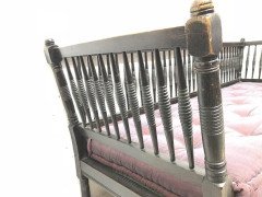 Liberty & Co. William Birch, Arts & Crafts Dark Oak Settee with Angular Sides - Thumbnail 10