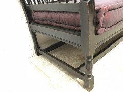 Liberty & Co. William Birch, Arts & Crafts Dark Oak Settee with Angular Sides - Thumbnail 16