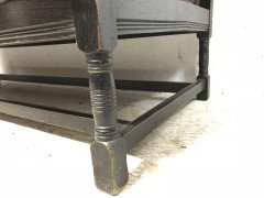 Liberty & Co. William Birch, Arts & Crafts Dark Oak Settee with Angular Sides - Thumbnail 17