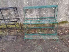 Four French Mid Century Rectangular Iron Garden Plant Pot Shelves or Stands - Thumbnail 11