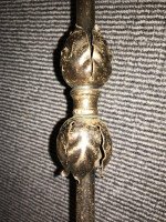 Arts & Crafts Fine Quality Hand Wrought Iron and Crackle Glass Ceiling Light - Thumbnail 4