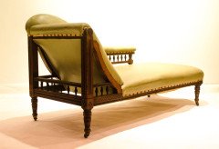 Thomas Collcutt Attributed, Aesthetic Movement Walnut & Ebonised Chaise Lounge - Thumbnail 2