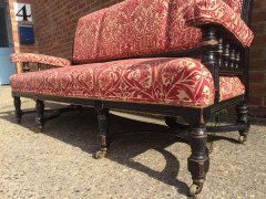 Bruce Talbert, attri Aesthetic Movement Ebonised and Parcel-Gilt Settee - Thumbnail 5