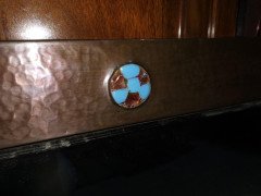 Glasgow School, Arts & Crafts Hammered Copper Wall Mirror with pomegranates - Thumbnail 4