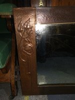 Glasgow School, Arts & Crafts Hammered Copper Wall Mirror with pomegranates - Thumbnail 6