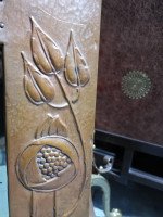 Glasgow School, Arts & Crafts Hammered Copper Wall Mirror with pomegranates - Thumbnail 8