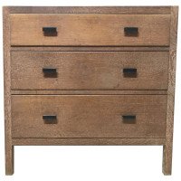 Heal's Attributed, a Limed Oak Petite Chest of Three Drawers with Ebonised Handles - Thumbnail 1