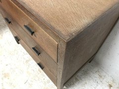 Heal's Attributed, a Limed Oak Petite Chest of Three Drawers with Ebonised Handles - Thumbnail 4