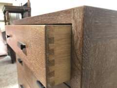 Heal's Attributed, a Limed Oak Petite Chest of Three Drawers with Ebonised Handles - Thumbnail 5