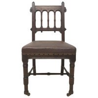 Bruce Talbert for Gillows & Co., Rare Gothic Revival Walnut Side or Desk Chair - Thumbnail 1