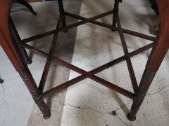 Liberty & Co. Walnut Centre Table on Turned Legs United by Star Shaped Stretcher - Thumbnail 7